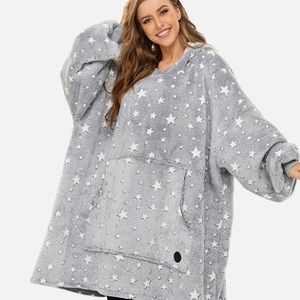 Three Poodle Adult Hoodie Blanket with Glow in the Dark Stars!!